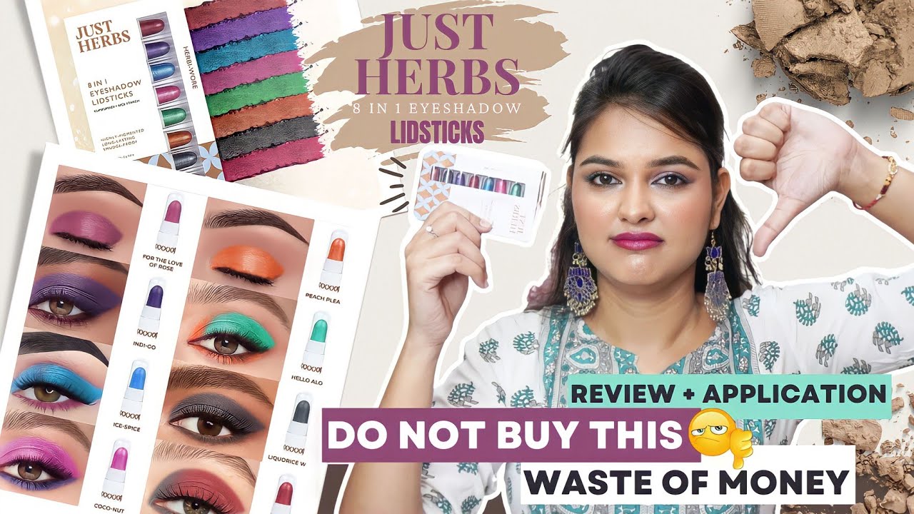Just herbs 8 in 1 Eyeshadow Lidsticks Review + Application | Total Waste Of money👎🏾 Worth the Hype?🤔