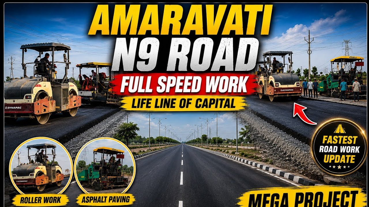 Amaravati Capital N9 Road Update | Fastest Road Construction Work