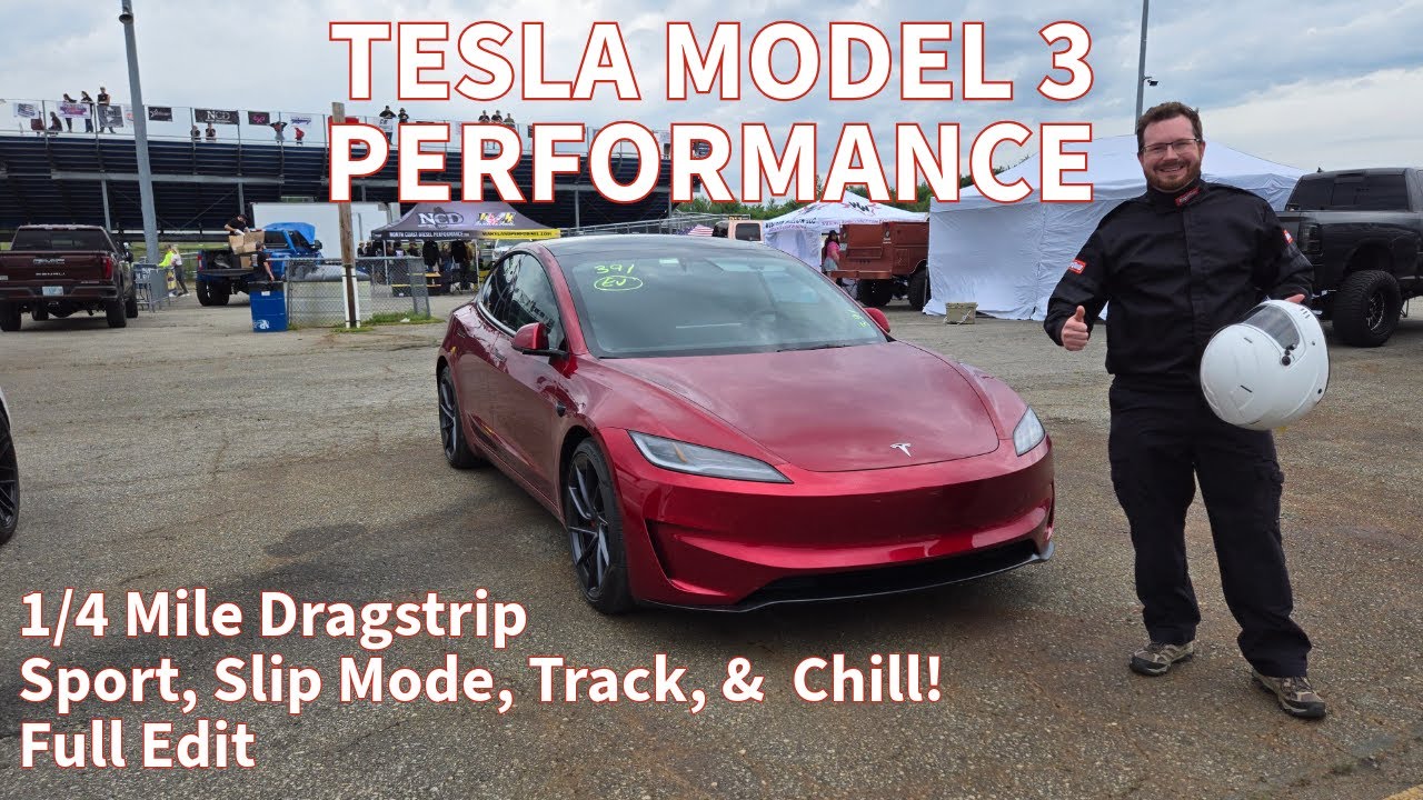 2024 Tesla Model 3 Performance - 9 Dragstrip Runs: Extended Length Version