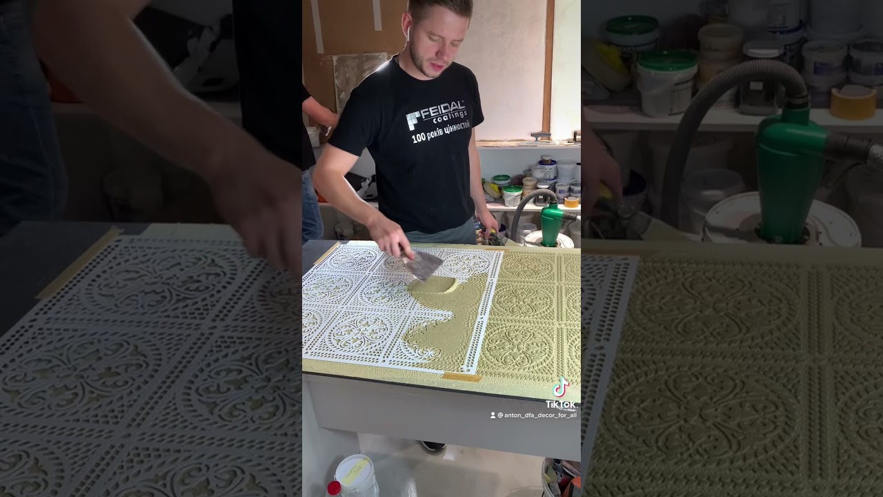Вауууу 🤩 Трафарет DFA - ПЛИТКА 😍 Сможет сделать даже новичок 👌🏻 Декоративная штукатурка . КИЕВ