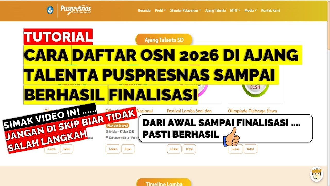 CARA DAFTAR OSN 2026 DI AJANG TALENTA PUSPRESNAS SAMPAI BERHASIL FINALISASI