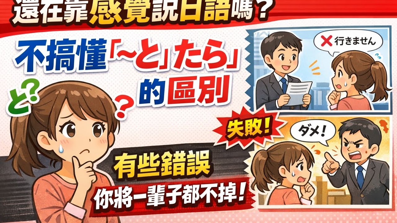 「還在靠感覺說日語嗎？如果不搞懂『～と』與『～たら』的區別，有些錯誤你將一輩子都改不掉。」 TRYN3 1課 #日檢 #日本語