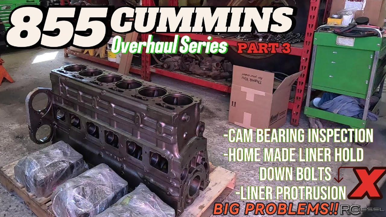 Ремонт утопленной гильзы на Cummins 855 Big Cam — расточка, втулки и начало сборки (ST310) P3