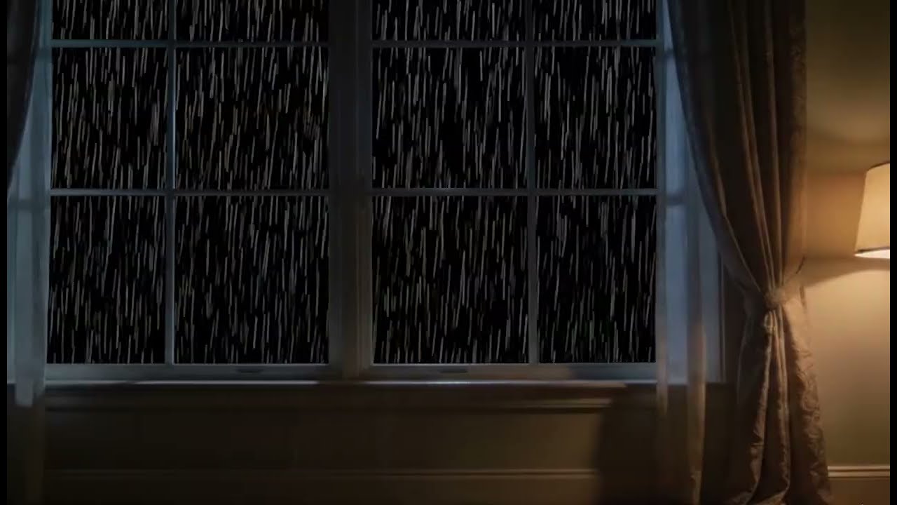 Rain on Window at Night 🌧️ Dark Room Ambience for Sleep | 雨の音・夜の部屋