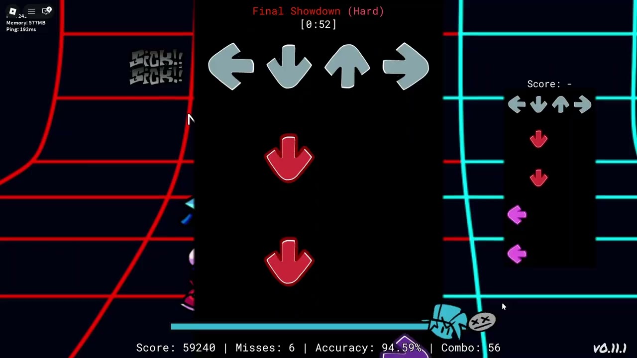 Monday morning misery ( MMM ) Final Showdown ( Hard ) Score 190990 | Accuracy: 93,64% | Misses 26