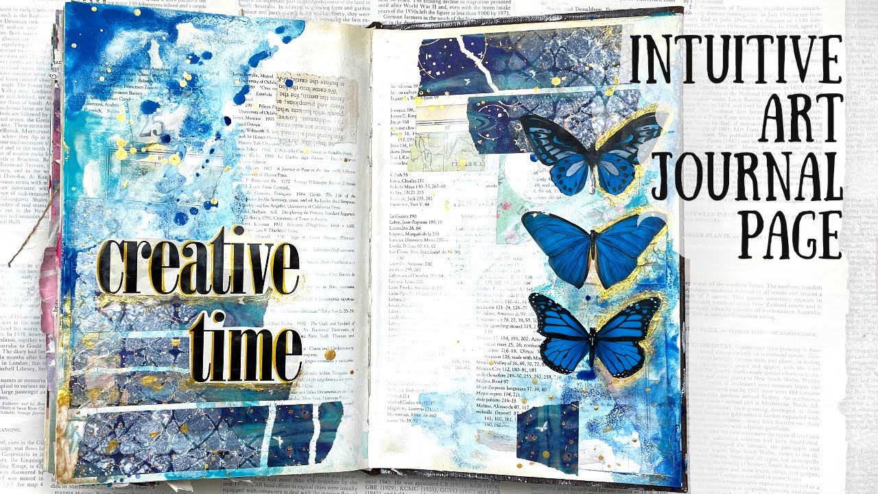 Intuitive Art Journal Page with Washi Tape and Butterflies | Creative Time | 🦋 Shanouki Art 🦋