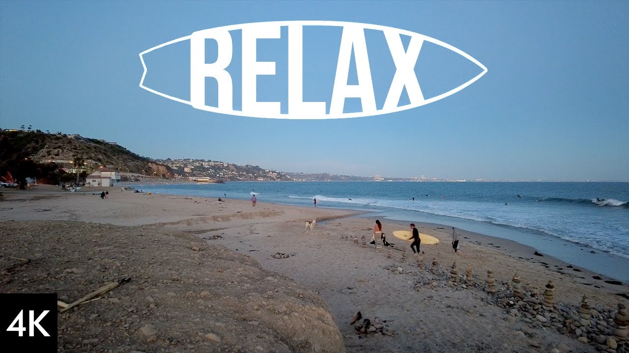 Relaxation Sounds: Sunset Waves and Surfers at Dusk