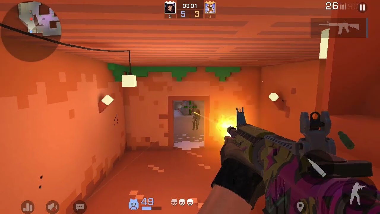 1 vs 1 pat pish chik blan o'ynadim