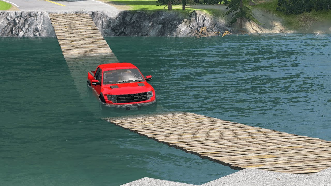 Cars vs Suspension Bridge #4 &ndash; BeamNG.Drive