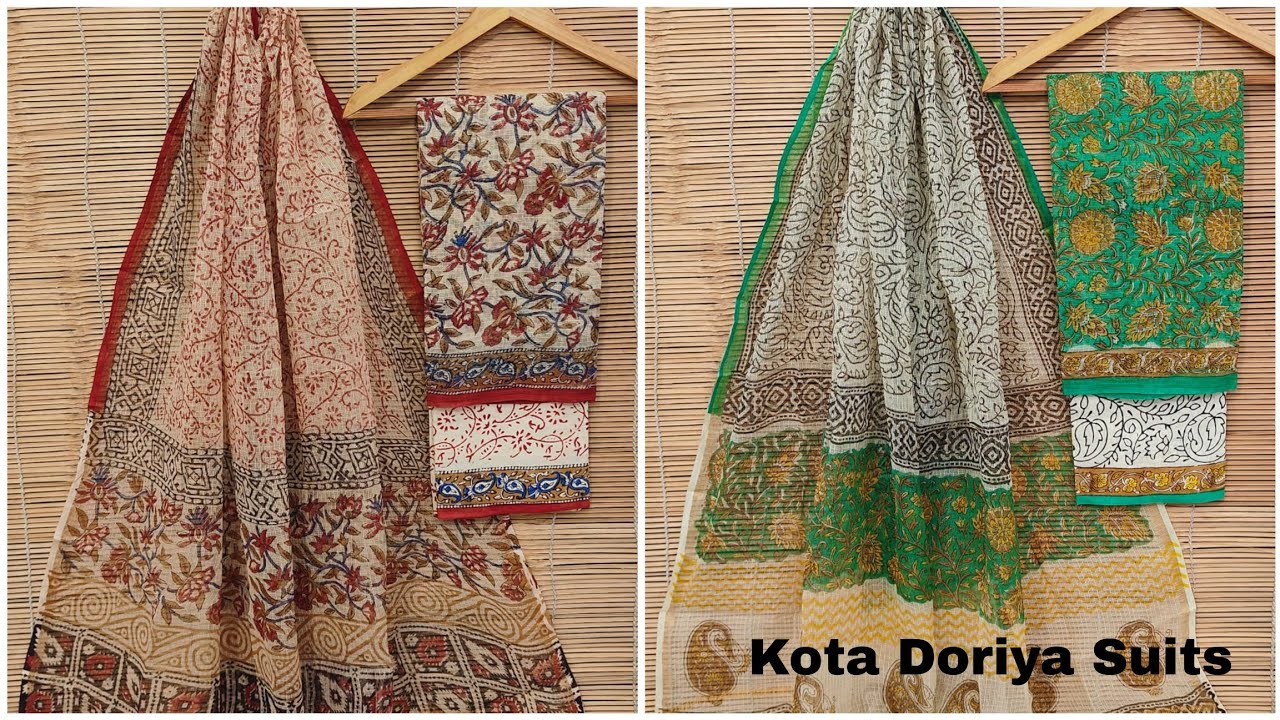 Bagru Print Kota Doriya Suits #kotadoriya #suitdesign #salwarsuit #dressmaterials #kotadoriasuits 