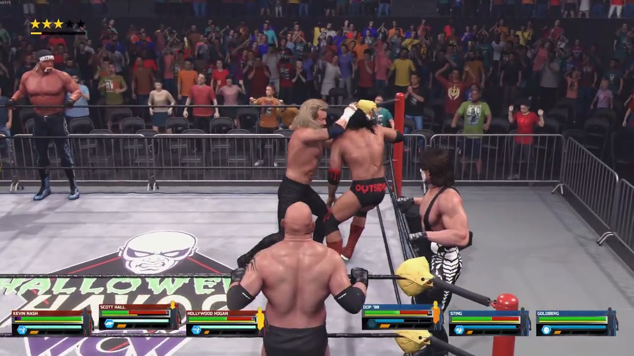 WWE 2K25 - Hollywood Hogan And The Outsiders Vs DDP , Sting And Goldberg