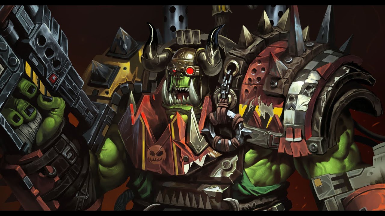 Warboss Ork Bad Moons - конверсия/китбаш Варбосса орков Вархаммер 40к