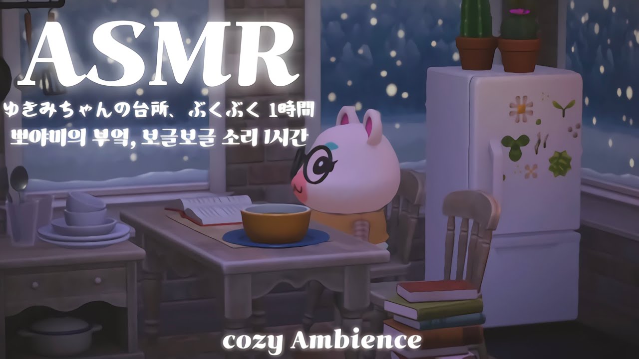 모동숲 ASMR 🐹🎧ㅣ뽀야미의 부엌, 보글보글 소리 1시간ㅣ1hourㅣACNH