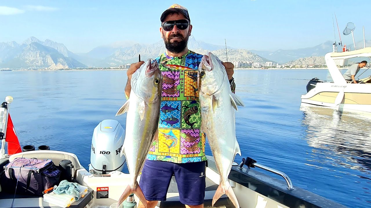 Bir jig'de iki Akya.(Double strike Amberjack)