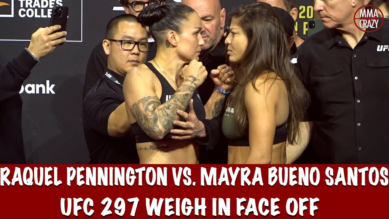 UFC 297 Raquel Pennington vs  Mayra Bueno Silva Weigh in Face Off