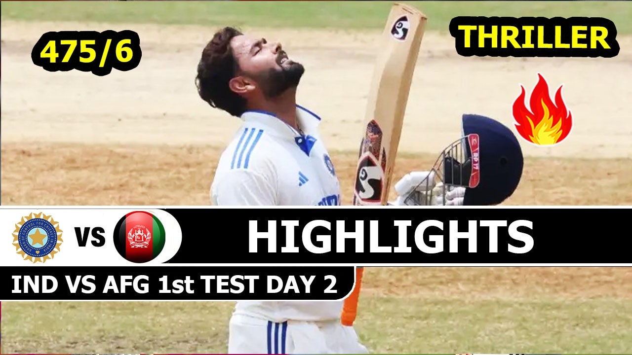 India vs Afghanistan 1st Test Match 2026 Day 2 Highlights | Ind vs Afg Day 2 Highlights 2026