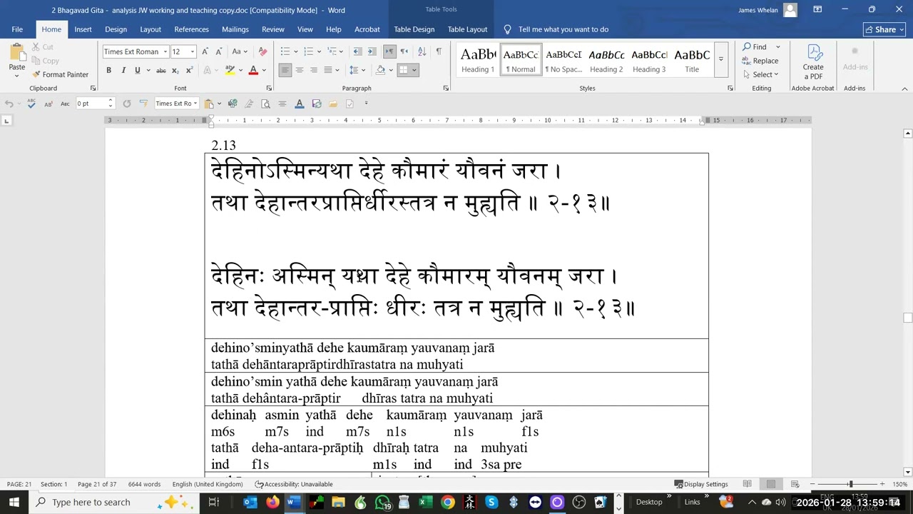 Wed 28 Jan 2026 Sanskrit class