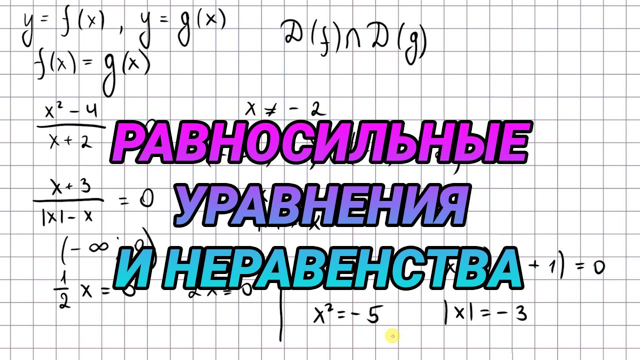 Равносильные уравнения и неравенства - 10 класс алгебра