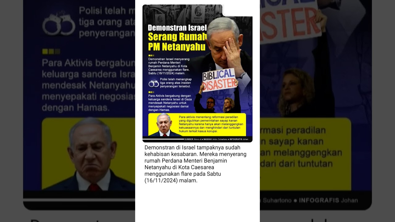 Demonstrasi Israel Serang Rumah Netanyahu