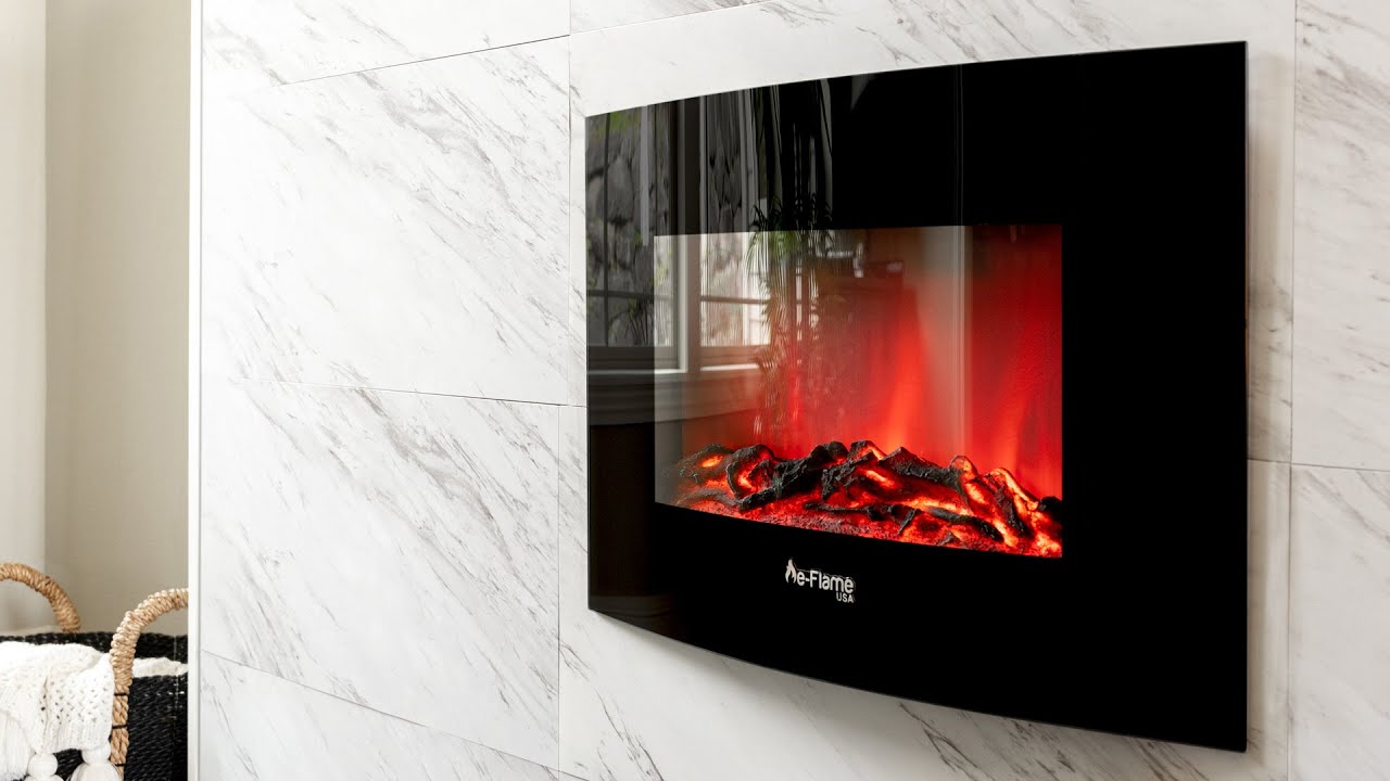 Sundance Curved Wall Mounted LED Electric Fireplace 22