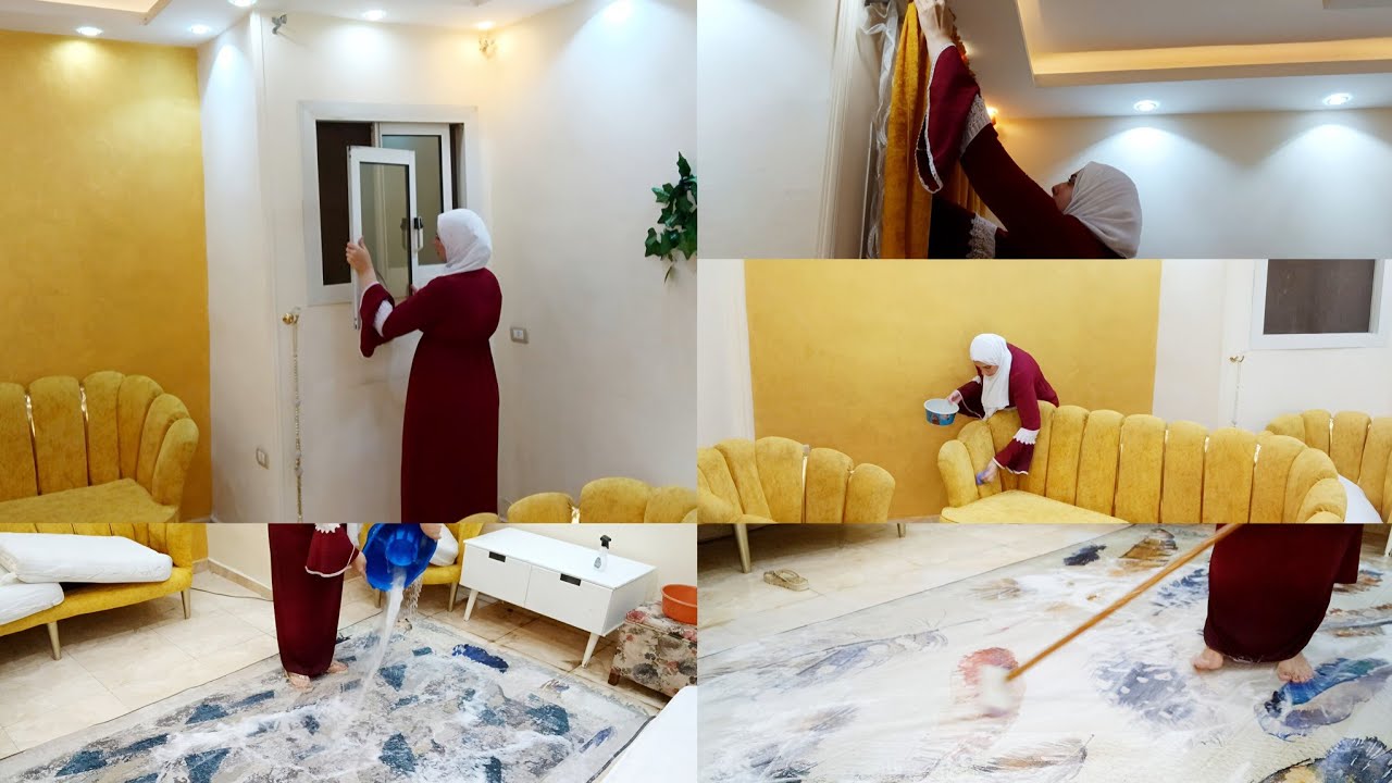 وأخيرآ التنظيف العميق للصاله استعدادآ للمدارس🤷‍♀️حد يطلعني منها 😅 نظام الرجيم بتاعي خسيت من ١١٧ 🙆‍♀️