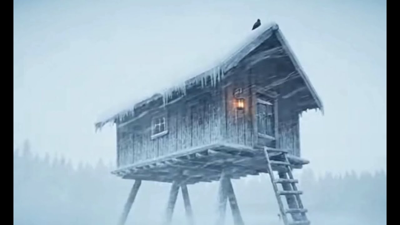 Survival Yakutia Widow Life in a 5m Stilt Cabin - Blizzard, Wolves & Extreme Cold