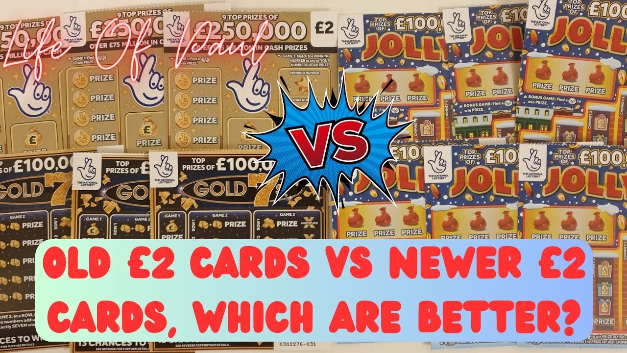 New £2 lottery scratch cards vs Old £2 Lottery scratch tickets. Will Jolly 7s win?