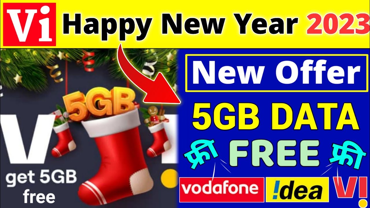 Vi New Year Offer 2023 Free 5GB Data Vodafone Idea Vi Sim User Vi App Christmas Happy New Year Offer