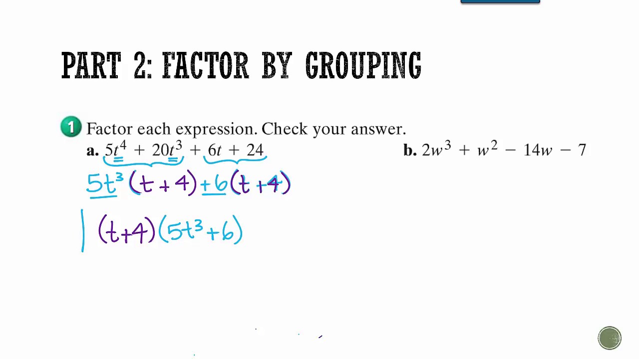 Algebra 1- Section 8.5: Using the Distributive Property