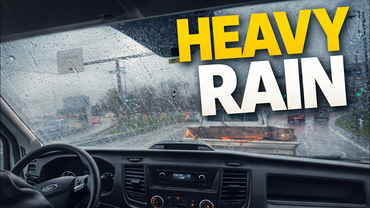 Rainy Day Drive in Istanbul – Ford Transit POV in Traffic