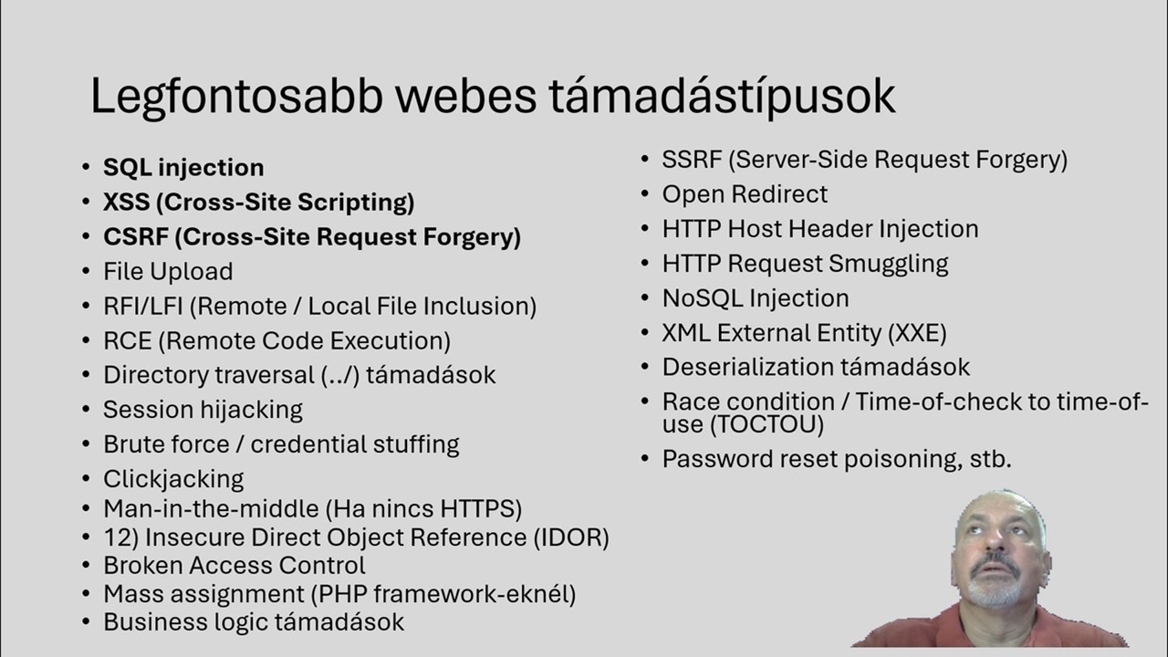 Legfontosabb webes támadástípusok