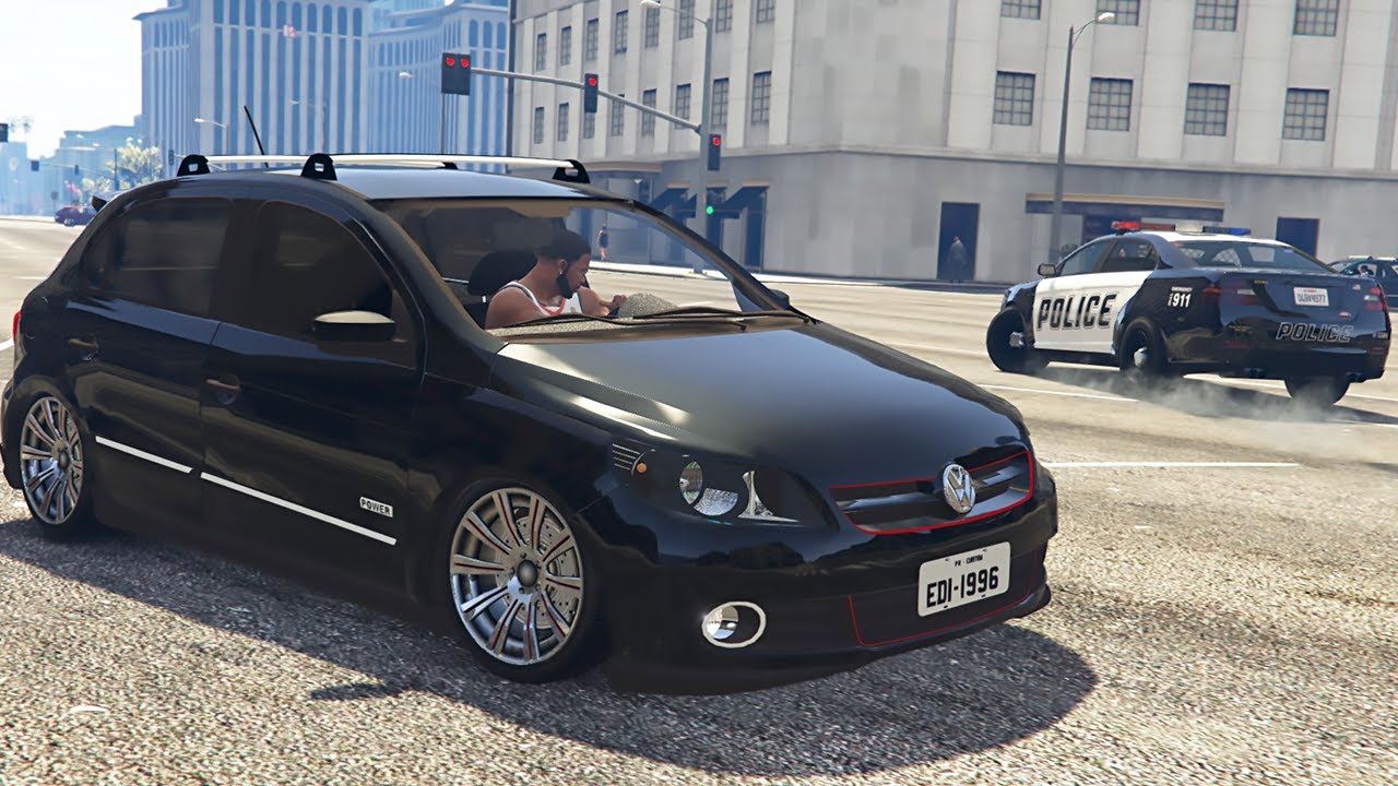 FUGA DA POLICIA COM GOL G5 POWER - GRAND THEFT AUTO V - GTA V MODS