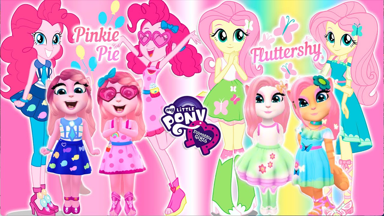 My talking angela 2 | My Little Pony | Pinkie Pie VS Fluttershy | New Update | cosplay