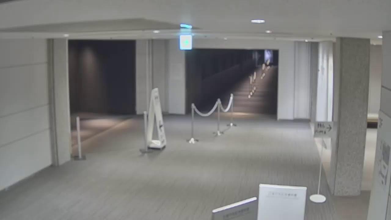 広島平和記念資料館の東館と本館を結ぶ渡り廊下の混雑状況