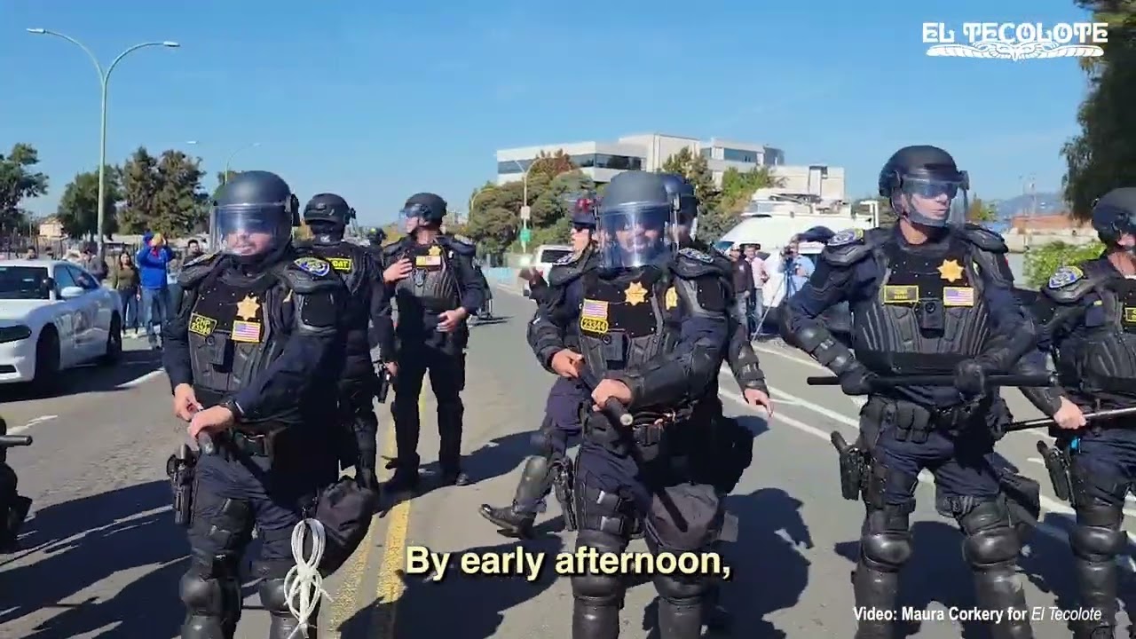 Border Patrol and protesters clash in Alameda near Coast Guard Island