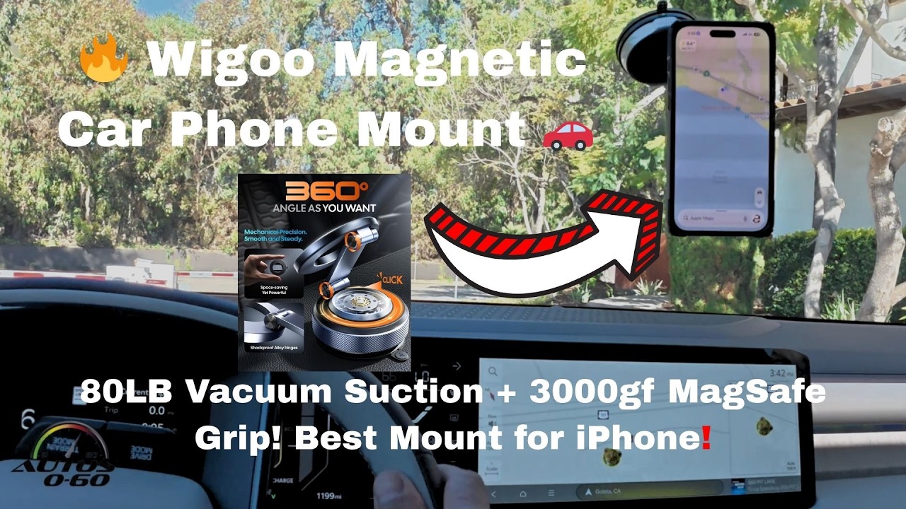 Магнитный автомобильный держатель для телефона Wigoo 🚗 | Вакуумное присасывание 80 фунтов + магни...