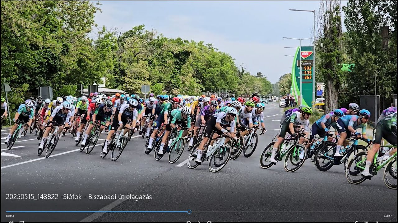 Tour de Hongrie 2025 kerékpárverseny Siófoknál a B.szabadi útelágazásnál