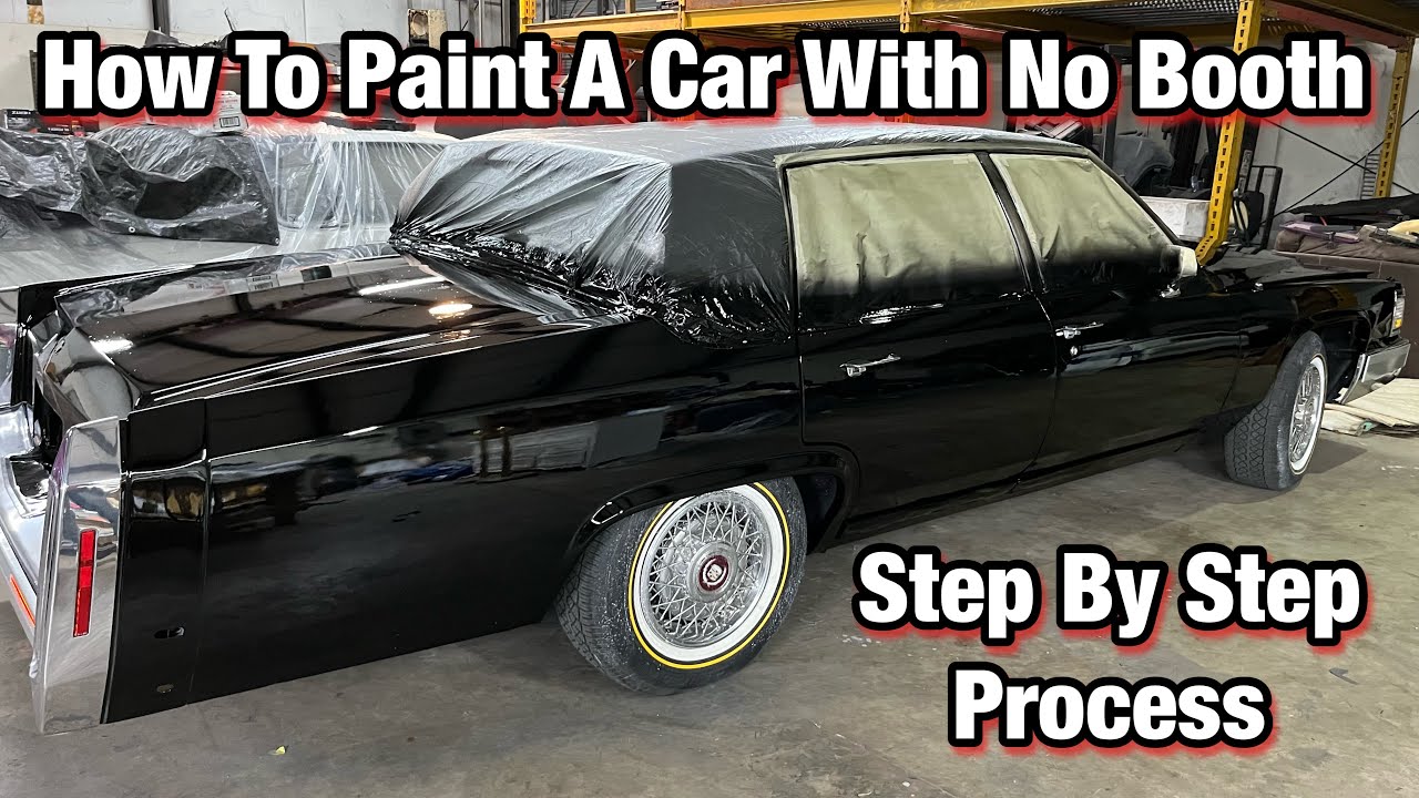 How To Paint A Car With No Booth - Gloss Jet Black Sprayed On 1991 Cadillac Brougham