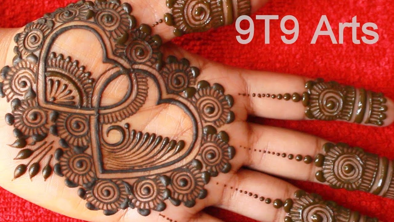 Latest Unique Heart Shape Mehndi Design for Front hands||Valentine Day Special Simple Mehndi Designs