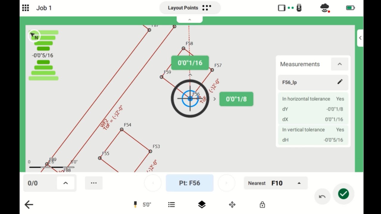 Tolerance in Topcon Digital Layout