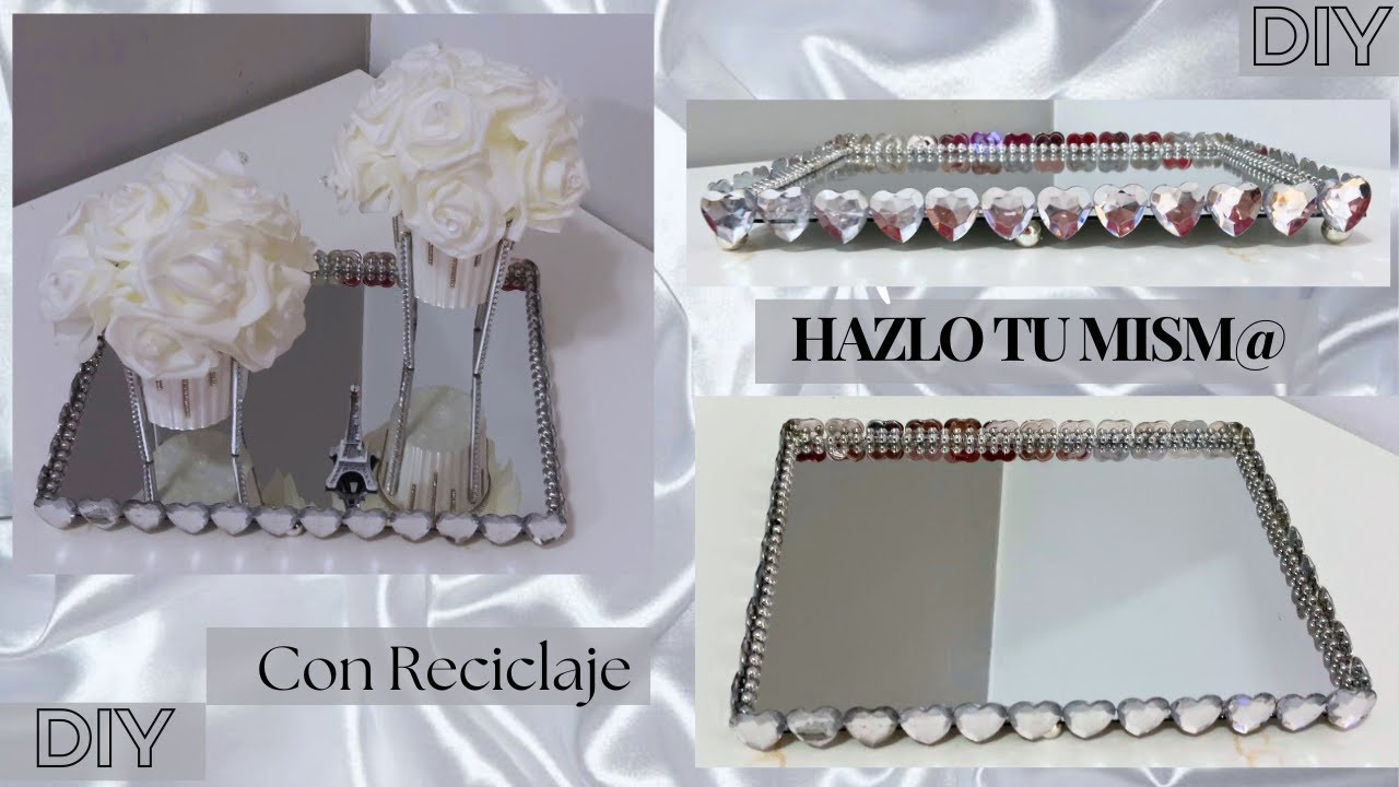 💎BANDEJA DECORATIVA PARA CENTRO DE MESA CON ESPEJO