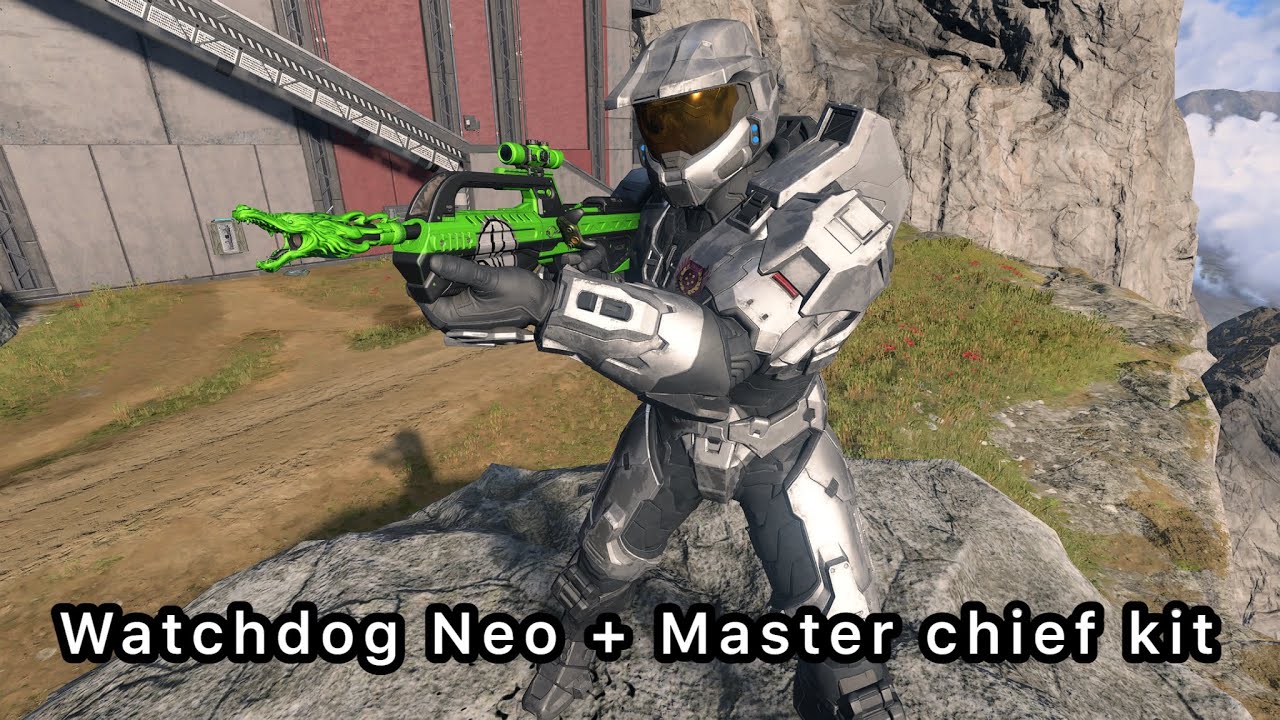 Watchdog Neo + Master chief armor kit. (MAX RANK REWARDS) in game in Halo Infinite