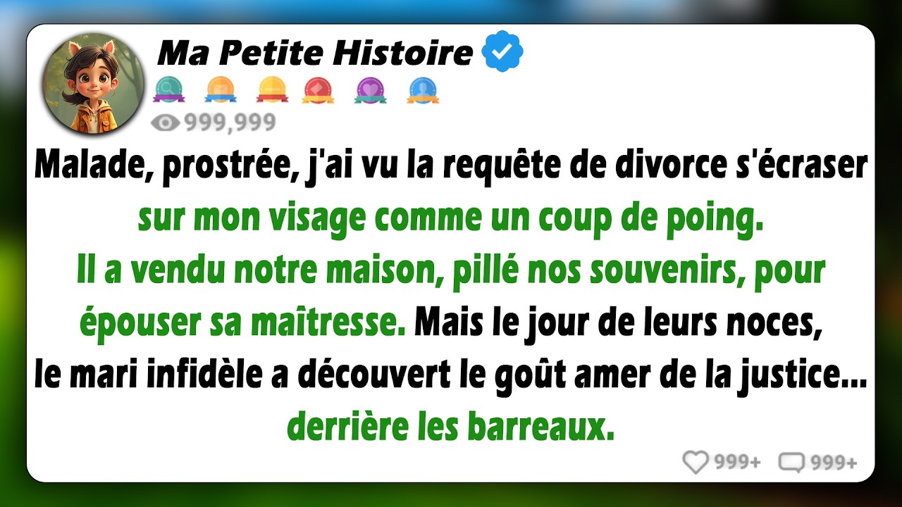 Mon mari m'a signifié les papiers du divorce alors que j'étais malade, puis il a vendu la maison...