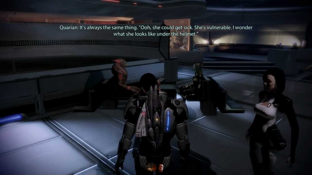 Mass Effect 2: Turian's trying to woo a Quarian girl