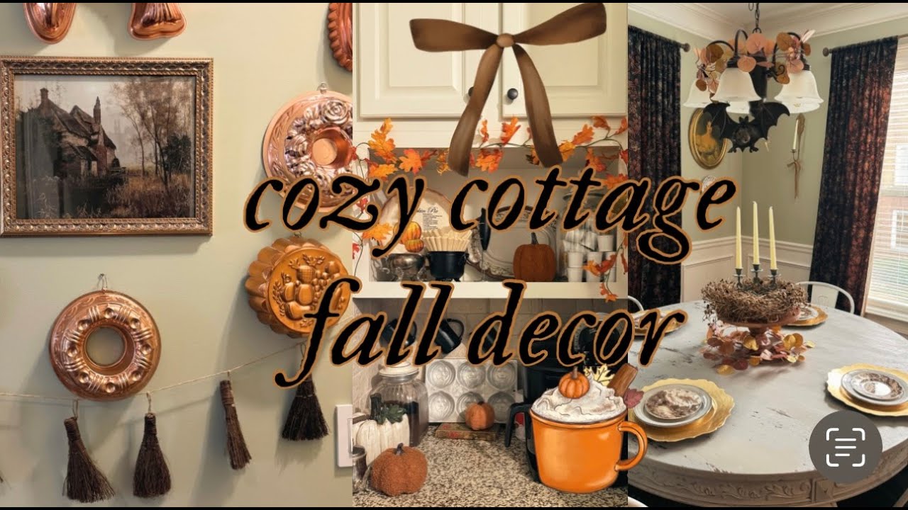 COZY COTTAGECORE MOODY FALL🍂🎃coffee bar Victorian breakfast room decorate w/ me dried orange garland