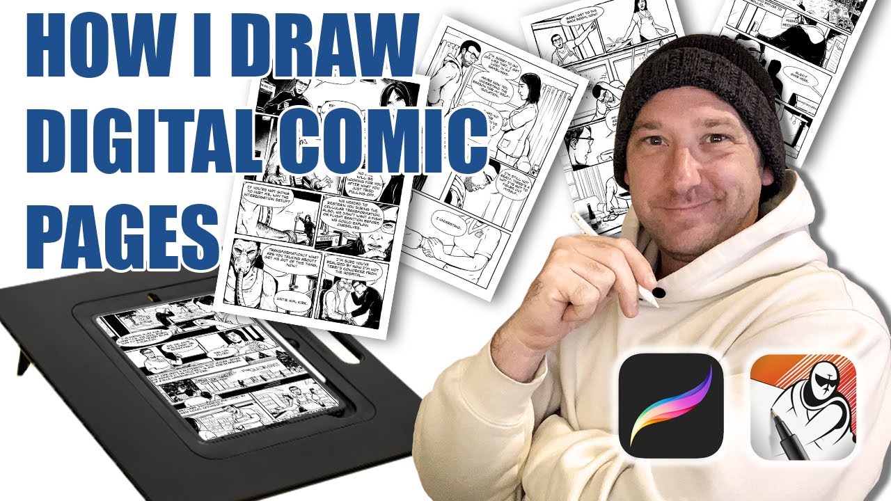 Creating comic pages in Procreate and Comic Draw.
