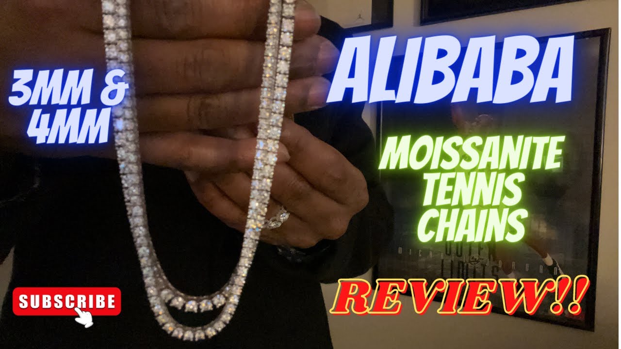 2023!! Alibaba 🥶Tennis Chain 💎Review!! 3mm & 4mm !!