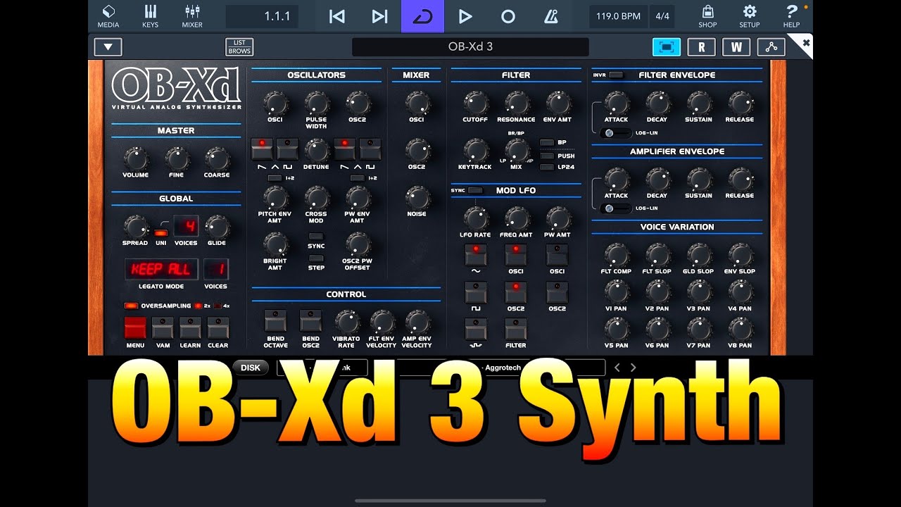 OB-Xd 3 Synthesizer by DiscoDSP - Walkthrough and Demo for the iPad