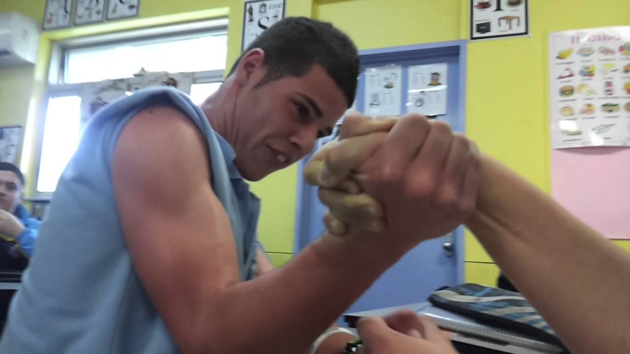 Arm wrestling like boses in class