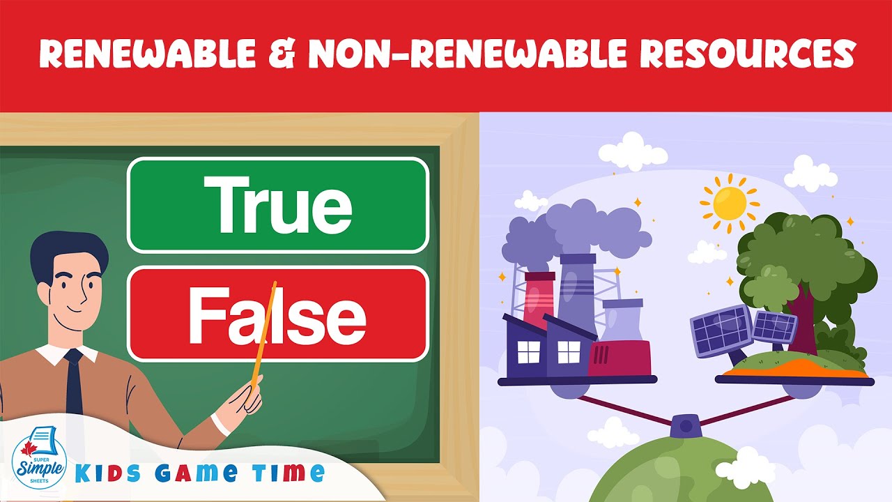 Renewable and Non-Renewable Resources - True or False Game for Kids - Science Lesson for Students